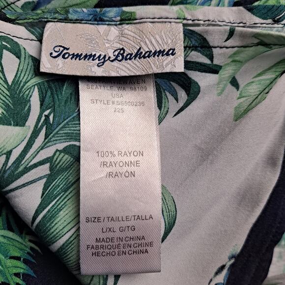 Tommy Bahama Arts of Palm Scarf Cover-Up Midi Dress Mare Navy Womens Size L XL - Picture 8 of 10